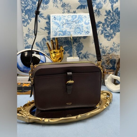 🆕 OROTON 🧿 NWOT Dylan Camera Crossbody Bag, Brown Bear Calfskin Leather - Picture 2 of 14